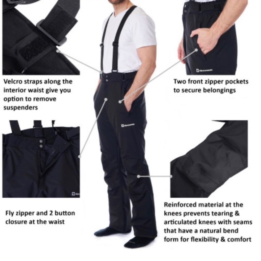 Riviyele snow pants with removable suspenders New!